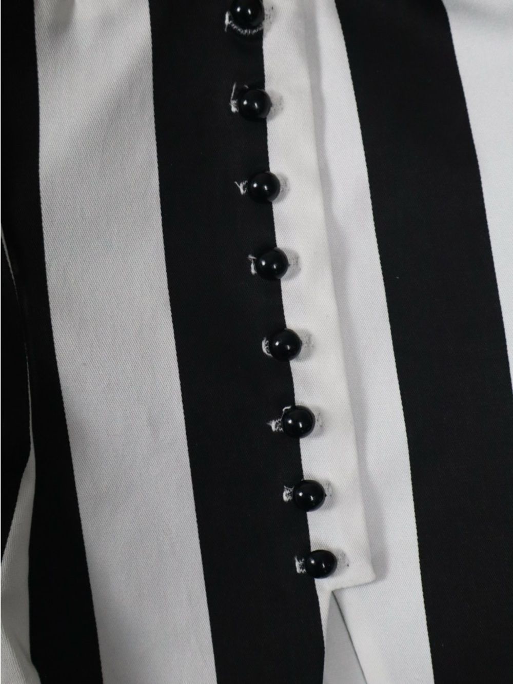 Black & White Striped Women’s Button-Front Blouse - Picture 6 of 13